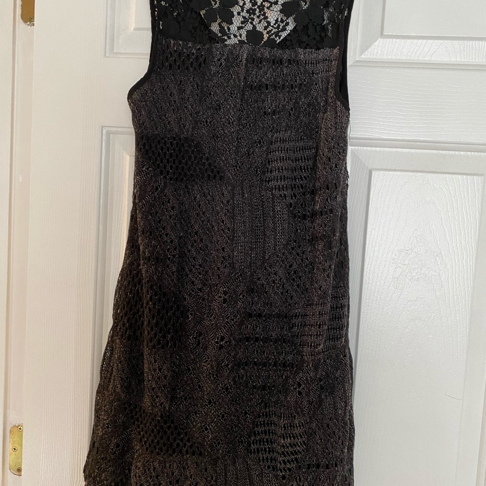 Blue bird black dress